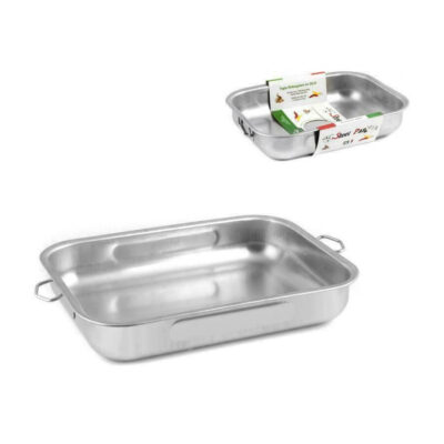Teglia in acciaio inox 18/10 rettangolare