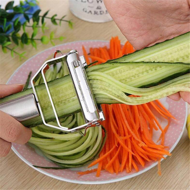 Misen Pelapatate A Y In Acciaio Inox E Silicone – Pelapatate Per Patate, Verdura E Frutta, Lavabile In Lavastoviglie, Colore Grigio