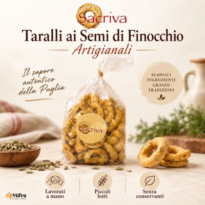 Taralli ai semi di finocchio artigianali Sacriva